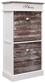 vidaXL Sapateira 50x28x98 cm madeira de paulownia castanho