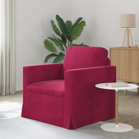 vidaXL Sofá Vinho Vermelho 78 x 78 x 80 cm Veludo