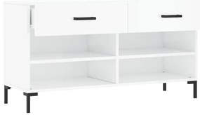 Banco sapateira 102x35x55 cm derivados madeira branco brilhante