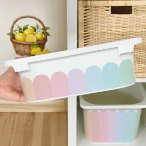 Autocolante para caixa IKEA TROFAST - Arcos em tons pastel (arco-íris)