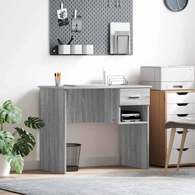 vidaXL mesa com Armazenamento Cinzento Sonoma 90x49.5x75 cm Madeira engenheirada
