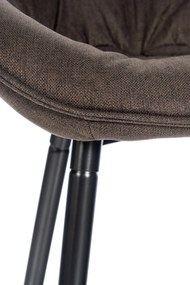 Conjunto de 2 bancos de bar Gibson em tecido e com estrutura preta 54 x 103 x 57,5 cm Castanho