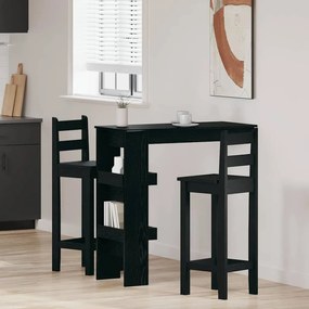 Mesa de Bar vidaXL - Carvalho Preto - 102x55x103.5 cm - Feita de Madeira de Engenharia