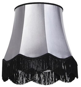 Abajur de Seda Preto com Cinza 45 cm - Granny Retro