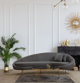 Sofá de 3 Lugares Eses – Cinzento Escuro – 255 cm x 85 cm x 120 cm