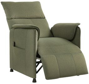 HOMCOM Poltrona Relax Reclinável Elétrica com Função Memória Apoio para Pés Controlo Remoto e Bolsos Laterais 80x83x104 cm Verd