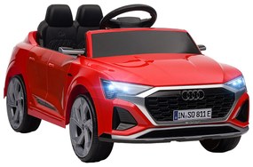 AIYAPLAY Carro Elétrico para Crianças Carro Audi Q8 Etron Sportback Infantil 12V Faróis Buzina e Música 98x49,5x43 cm Vermelho