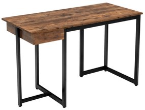 Mesa de computador de 48" com estrutura de metal e almofadas ajustáveis ​​- Natural