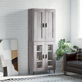 vidaXL Armário alto 69,5x34x180 cm derivados de madeira sonoma cinza