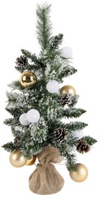 Árvore de Natal branca com dourado 60cm Incl. LED com temporizador - Jack