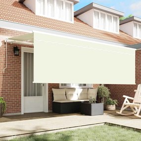 Toldo Retrátil Creme Branco Castanho 400 x 200 cm