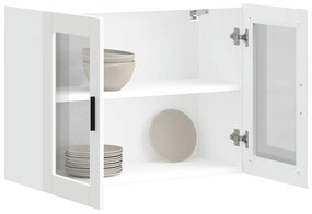Armário de parede de cozinha com porta de vidro Porto branco