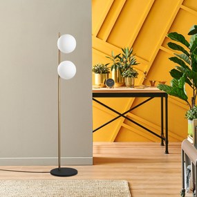 Candeeiro de Pé Dual – Dourado – 30 x 30 x 155 cm
