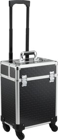 Maleta Trolley de Maquilhagem 34 L Compartimentos Ajustáveis Rodas 360° Fechadura de Segurança