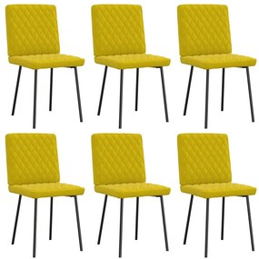 Cadeiras de jantar 6 pcs veludo amarelo