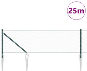 Cerca Hexagonal vidaXL Verde 0.6x25 m Aço