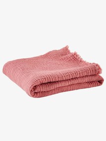 Manta em gaze de algodão biológico rosa medio liso