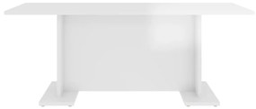Mesa de centro 103,5x60x40 cm contraplacado branco brilhante