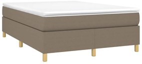 Cama sem colchão 140x200 cm tecido castanho-acinzentado