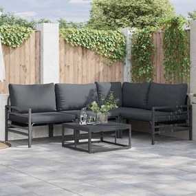 vidaXL Conjunto de Sofá de Jardim 4 pcs Antracite Aço