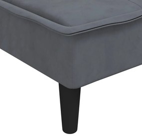 Chaise longue veludo cinzento-escuro
