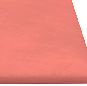 Painel de parede 12 pcs 90x30 cm veludo 3,24 m² rosa
