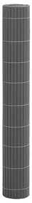 Cerca de jardim dupla face cinzento 1,8x3 m PVC
