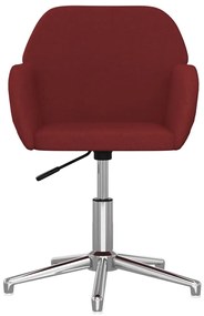 Cadeira de escritório giratória tecido vermelho tinto