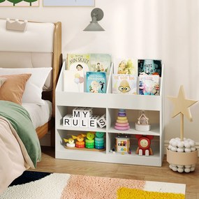 Estante Infantil Organizadora de Brinquedos 90 x 34 x 80 cm com 4 Compartimentos Abertos Branca
