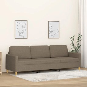 vidaXL Sofá de 3 lugares tecido 210 cm cinzento-acastanhado