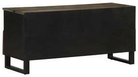 Móvel de TV 100x33x46 cm madeira de mangueira maciça preto