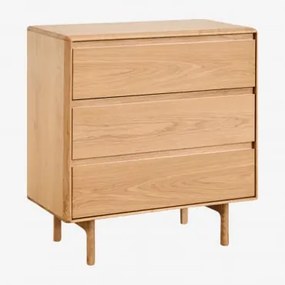 Cômoda De Madeira Treveris Com 3 Gavetas Castanho Roble - Sklum