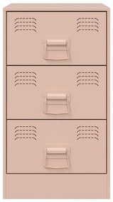 Mesas de cabeceira 2 pcs 34,5x39x62 cm aço rosa