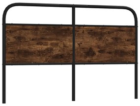 vidaXL Cabeceira de cama 160 cm derivados madeira/aço carvalho fumado