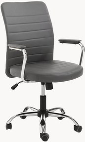 Cadeira de escritório em couro sintético regulável em altura Tyler