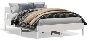 vidaXL Cama sem colchão 140x200 cm madeira de pinho maciça branco