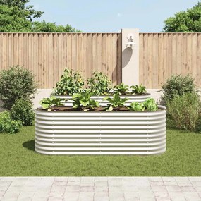 Canteiro elevado de jardim aço galvanizado 240x80x81cm prateado