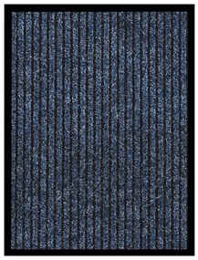 Tapete de porta às riscas 40x60 cm azul