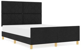 Cama vidaXL Preta 140x200 cm em Tecido