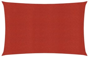 Para-sol estilo vela 160 g/m² 3,5x4,5 m PEAD vermelho