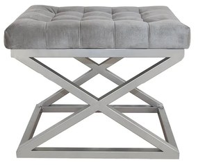 Pouffe Capraz – Cinzento Prateado – 50x42x40 cm