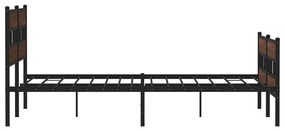 Estrutura cama sem colchão 180x200 cm metal carvalho castanho