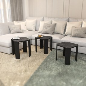 Mesa de Centro Lori – Preto Mármore – 44,5 x 41 x 44,5 cm