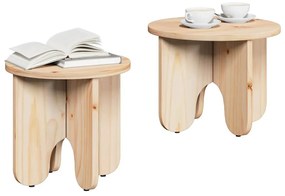 Conjunto de Mesas de Café 2 pcs Natural 39,5 x 39,5 x 30 cm