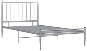 Estrutura de Cama Form em Metal Cinzento - 90x200 cm - Design Industri