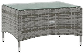 8 pcs conjunto lounge de jardim c/ almofadões vime PE cinzento