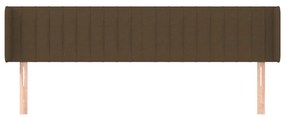 Cabeceira de cama c/ abas tecido 163x16x78/88cm castanho-escuro