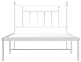 Estrutura de cama em metal com cabeceira 107x203 cm branco