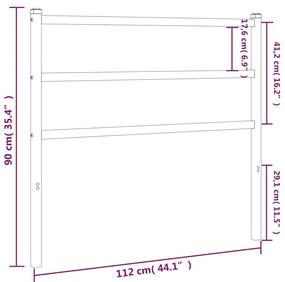 Cabeceira de cama 107 cm metal preto