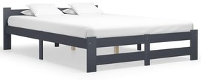 vidaXL Estrutura de cama 120x200 cm pinho maciço cinzento-escuro